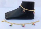Indian Gold Plated Payal Foot Designer Chain Anklet Set Ethnic Fashion Jewelry