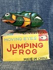 Vintage 1950s Jumping Frog Litho Tin Clockwork Wind Up Toy Moving Eyes No Key