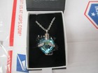 Smartchoice Keepsake Rhinestone Heart Cremation Urn Necklace Pendant Blue