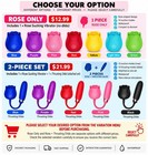 Rose  Sucking Vibrator Clitoral G-spot Suction Thrusting Dildo  Sex Toy 10 Speed