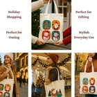 Christmas Canvas Tote Bags 15x16     2 Pack Holiday Cotton Gift   Shopping T