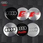 4pcs Audi Wheel Hub Center Cap Stickers 56 60 63 65 68mm S Line Rs A3 A4