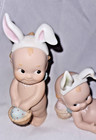 2 Vintage Kewpie Collectible Enesco 1991 Porcelain Stamped Rose O   neill Easter