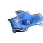 Lavorazione Arte Murano Art Glass Blue   Clear Swirl Hand Blown 