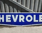 1950 s Rare Vintage Chevrolet Wings Die Cut Porcelain Enamel Sign 72 x15 