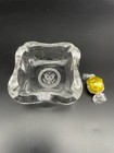 Vintage House Of Representatives Clear Crystal Glass Ashtray Etched Emblem 