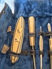 10 Pc Antique Victorian Lucite Vanity Dresser Manicure   Grooming Set With Case