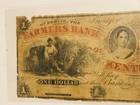 Super Rare  1 Frankfort Branch Farmers Bank Kentucky Ky Obsolete Currency Note