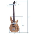 Gib Basswood 24 Frets Electric Bass Guitar 4 String With Bag Student Beginner