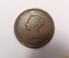 Canada New Brunswick Queen Victoria Large Copper Penny Token 1843 Very Scarce