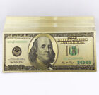 Lot 500 Pcs Us  100 Dollar Color Gold Notes Money Banknotes Beautiful Crafts New
