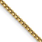 14k Solid Yellow Gold 1 5mm Round Box Link Chain Necklace