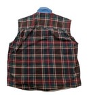 Men s Vintage Gant Twill Denim Collared Plaid Cut Off Sleeve Button Shirt Sz 3xl