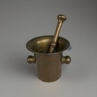 Vintage Mortar   Pestle Solid Brass Apothecary  Set 4  Mortar 1 Pestle Crusher