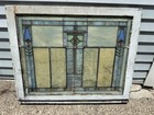 Beautiful Stained Leaded Glass Window 30  X 25 