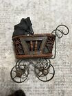 Vintage Antique Victorian Baby Doll Carriage Stroller Buggy Wicker Wood   Steel