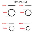 40 Pack Key Ring Keychain Mix 4 Sizes Black Metal Flat Split Key Chains Rings   