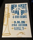 Herb Alpert Hatch Show Print Poster 3 31 2026 Ryman Auditorium Nashville Tn New