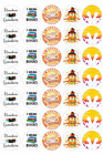 Wafer Paper Uncut Book Lover Cupcake Toppers     30 Edible Image Circles     Readers
