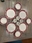 16 Piece Gibson Coca-cola Stain Glass Dish Set   See Descript For Piece Listing 