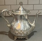 Mermod Jaccard Silverplate Chased Repousse Teapot Victorian Rococo 1883 St Louis