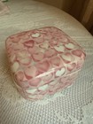 Vintage Enesco Trinket Box Pink Hearts Japan 1985 Small Jewelry Ring Box 2   