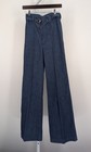 Wrangler Vintage 60s 70s Bellbottom Belted Indigo Denim Jeans Mod Hippie Nos 25