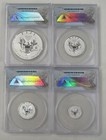 Fiji 2023 T1 Anacs Rp70 Dcam 4 Coin Silver Eagle Fractional Set First Strike