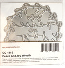 Cottagecutz Peace   Joy Wreath Metal Cutting Die Christmas Holiday Scrapbooking