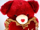 Dan Dee 2007 Red Teddy Bear 19  Plush Red Heart Gold Trim Only You Heart Pillow
