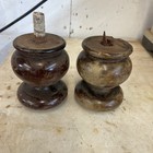Two Large 19thc Mahogany Feet
