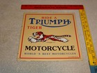 Vintage Triumph T110 Motorcycle Dealer Tiger 10  Porcelain Metal Gasoline     Sign
