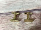 Vintage Gold Tone Rectangle Cuff Links 