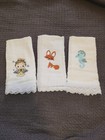 Embroided Baby Burp Cloth With Lace Trim