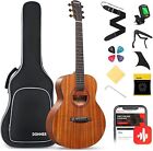 Donner 36  Acoustic-electric Guitar 3 4 Size Mahogany With Bag Strap Tuner Capo
