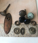 Lot Of Antique Door Knobs   Door Hardware  Brass  Copper   Glass For Restoration