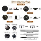15mm Brass Snap Fasteners Kit 80pcs  20 Sets  With 4pcs Installation Black