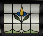 Pretty Floral Old English Leaded Stained Glass Window 22 1 4 x 19 