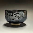 Keiitsu Iwai   Ruri Ware A942   Japanese Pottery Chawan Matcha Tea Bowl Vintage