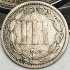 1865 Three Cent Nickel Piece 3c Circulated Civil War Date Us Type Coin Cc28968