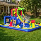 Kids Inflatable Bounce House Water Slide Splash Pool Volleyball Game W  Blower