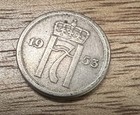 1953 Norway 25 Ore Coin - Small Vintage Norge 25 Ore - Norwegian Coin