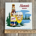 Vintage 1960 s Hamm s Beer Lakeside Plastics Tile Lake Scene Beer Bottle   Glass