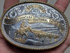 Vintage Montana Silversmiths Belt Buckle Cattle Drive Western Cowboy Silver