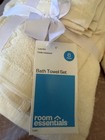 Room Essentials 6-piece Cotton Towel Set White Low Lint Fade Resistant 30x54