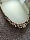 Vintage Stylebuilt Accessories Mcm Gold Plated Oval Mirrored Vanity Tray 18 x10 