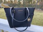 New Michael Kors Charlotte Large Top Zip Shoulder Bag Tote Black