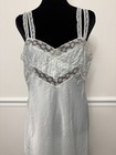 Barbizon Embrace Full Slip Light Blue Size 38 Nylon Solid Lace Trim
