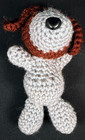 Crochet - Grey Dog With Brown Ears - Stuffed Animal - 4 5  - Handmade - A