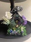 Hand Painted Spring Garden Mini Wood Birdhouse Decorative Tiered Tray Birds New
